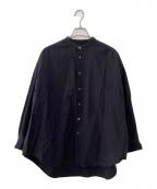 Graphpaperグラフペーパー）の古着「Oxford Oversized Band Collar Shirt」｜ブラック