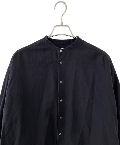 Graphpaper（グラフペーパー）Graphpaper (グラフペーパー) Oxford Oversized Band Collar Shirt ブラック サイズ:Fの古着・服飾アイテム