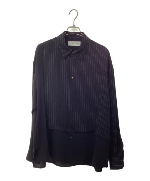 CULLNI（クルニ）CULLNI (クルニ) Asymmetrical Stripe Shirt ブラック サイズ:Sの古着・服飾アイテム