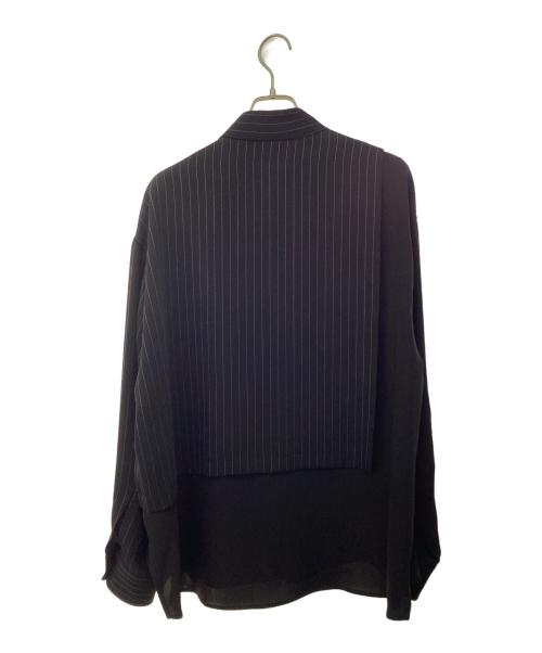CULLNI（クルニ）CULLNI (クルニ) Asymmetrical Stripe Shirt ブラック サイズ:Sの古着・服飾アイテム