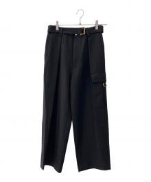 CULLNI（クルニ）の古着「Chambray Twill Patch Pocket Wide Pants」｜ブラック