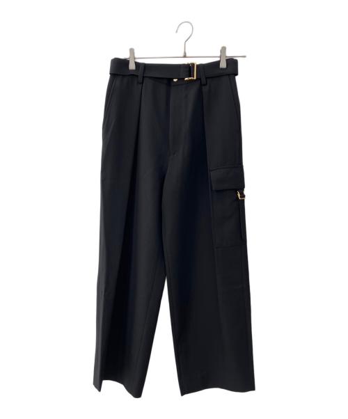 CULLNI（クルニ）CULLNI (クルニ) Chambray Twill Patch Pocket Wide Pants ブラック サイズ:1の古着・服飾アイテム