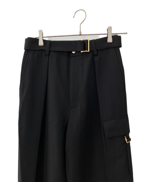 CULLNI（クルニ）CULLNI (クルニ) Chambray Twill Patch Pocket Wide Pants ブラック サイズ:1の古着・服飾アイテム
