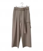 CULLNIクルニ）の古着「Chambray Twill Patch Pocket Wide Pants」｜ベージュ
