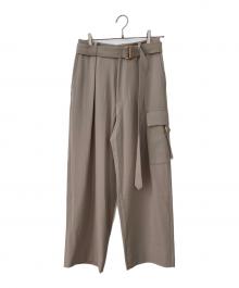 CULLNI（クルニ）の古着「Chambray Twill Patch Pocket Wide Pants」｜ベージュ