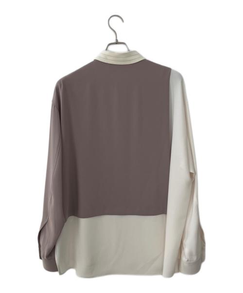 CULLNI（クルニ）CULLNI (クルニ) Asymmetrical Stripe Shirt ホワイト×ブラウン サイズ:1の古着・服飾アイテム