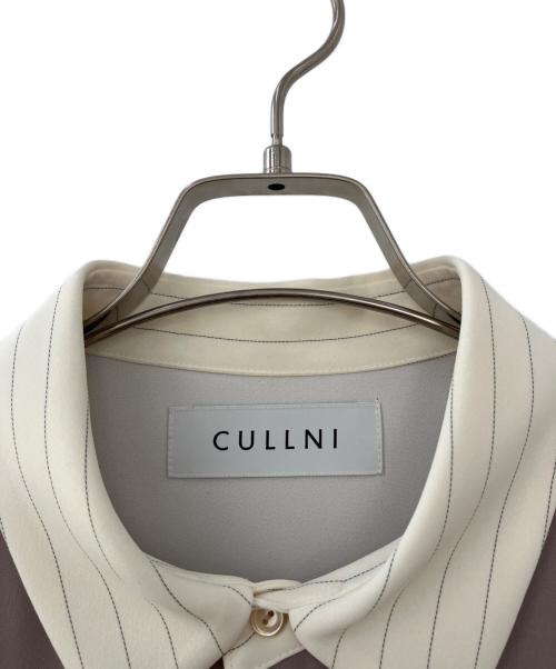 CULLNI（クルニ）CULLNI (クルニ) Asymmetrical Stripe Shirt ホワイト×ブラウン サイズ:1の古着・服飾アイテム