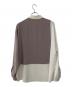 CULLNI (クルニ) Asymmetrical Stripe Shirt ホワイト×ブラウン サイズ:1：5000円