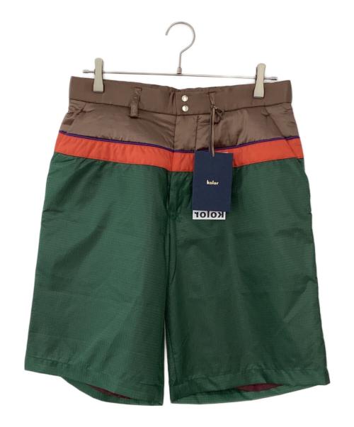 KOLOR（カラー）KOLOR (カラー) ナイロンハーフパンツ グリーン サイズ:1の古着・服飾アイテム