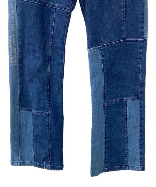 AVIREX（アヴィレックス）AVIREX (アヴィレックス) リメイクデニムパンツ ブルー サイズ:Lの古着・服飾アイテム