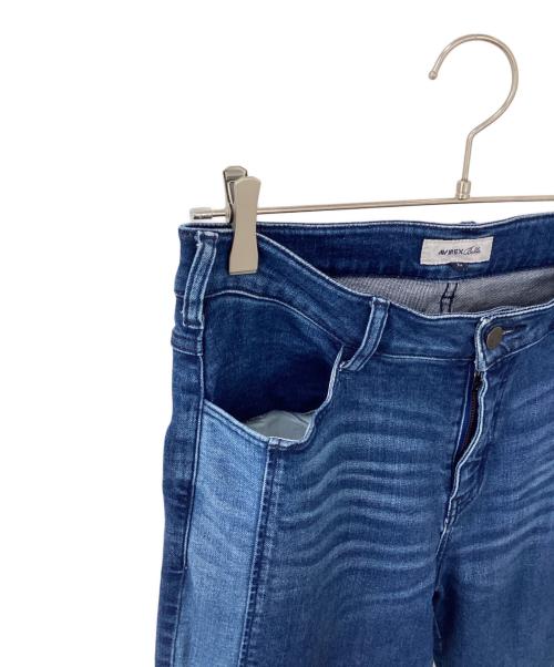 AVIREX（アヴィレックス）AVIREX (アヴィレックス) リメイクデニムパンツ ブルー サイズ:Lの古着・服飾アイテム