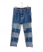 LEVI'Sリーバイス）の古着「リメイクデニムパンツ」｜ブルー