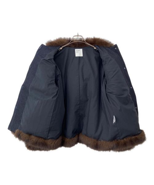 THINK FUR（シンクファー）THINK FUR (シンクファー) ファー付きデニムジャケット インディゴ×ブラウン サイズ:Mの古着・服飾アイテム