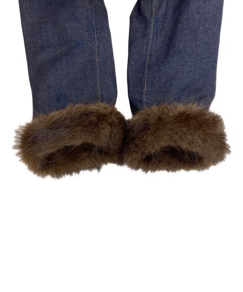 THINK FUR（シンクファー）THINK FUR (シンクファー) ファー付きデニムジャケット インディゴ×ブラウン サイズ:Mの古着・服飾アイテム