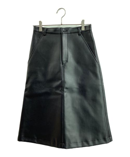 BLACK COMME des GARCONS（ブラックコムデギャルソン）BLACK COMME des GARCONS (ブラックコムデギャルソン) フェイクレザースカート ブラック サイズ:XSの古着・服飾アイテム