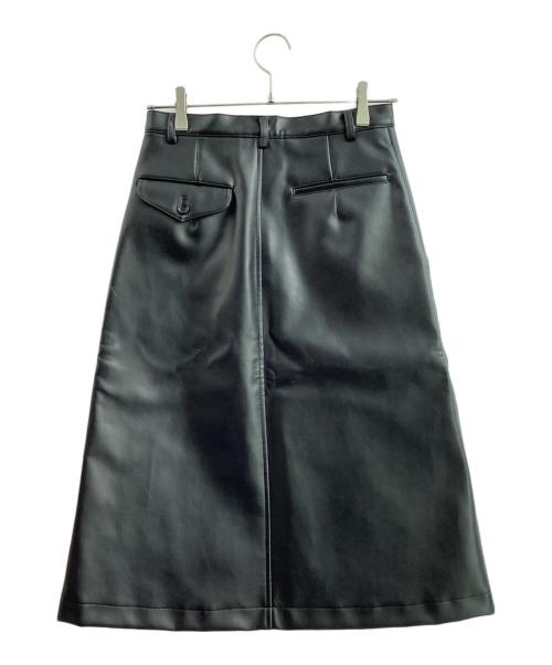 BLACK COMME des GARCONS（ブラックコムデギャルソン）BLACK COMME des GARCONS (ブラックコムデギャルソン) フェイクレザースカート ブラック サイズ:XSの古着・服飾アイテム