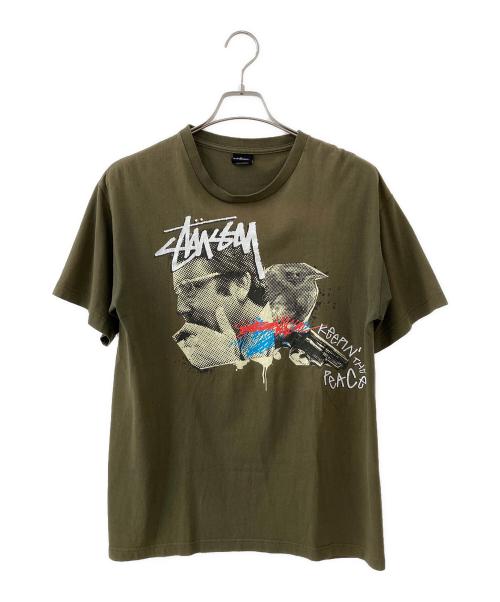 stussy（ステューシー）stussy (ステューシー) 半袖カットソー カーキ サイズ:Mの古着・服飾アイテム