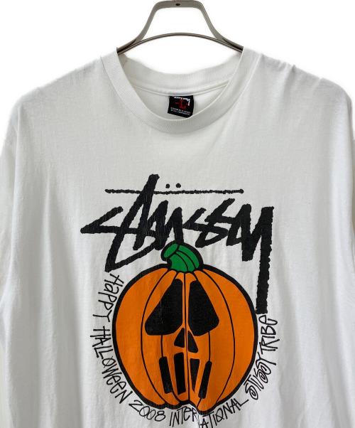 stussy（ステューシー）stussy (ステューシー) 半袖カットソー　2008年ハロウィン限定 ホワイト サイズ:Lの古着・服飾アイテム