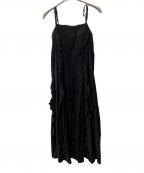 Sea Room lynnシールームリン）の古着「ノースリーブワンピース　Flare finキャミワンピース」｜ブラック