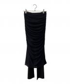 Sea Room lynnシールームリン）の古着「レイヤードスカート　Basic Flare Bottoms Layered Skirt set」｜ブラック