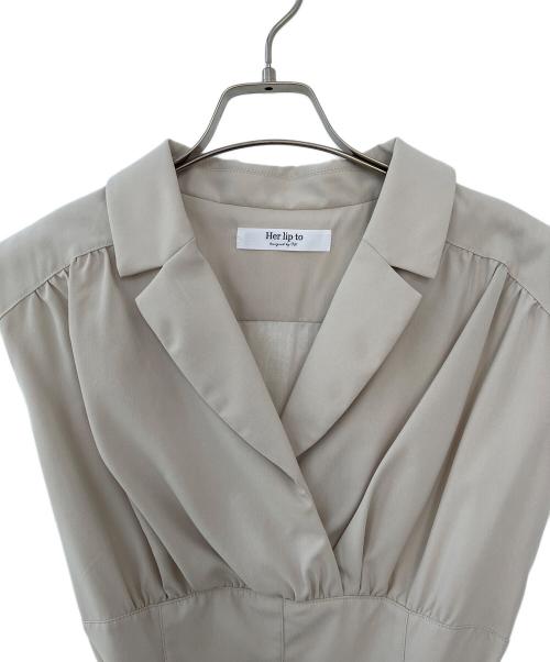 HER LIP TO（ハーリップトゥ）HER LIP TO (ハーリップトゥ) Classic Oxford Belted Dress ライトグレー サイズ:Mの古着・服飾アイテム