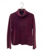 GUCCIグッチ）の古着「ベロアタートルネックカットソー」｜ワインレッド
