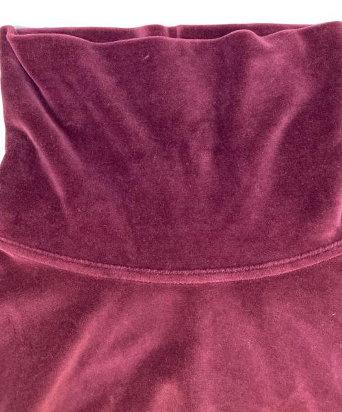 GUCCI（グッチ）GUCCI (グッチ) ベロアタートルネックカットソー ワインレッド サイズ:Mの古着・服飾アイテム