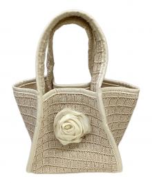 HER LIP TO（ハーリップトゥ）の古着「Rose Straw Tote Bag」｜ホワイト