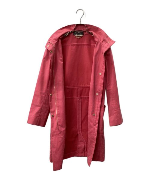 Salvatore Ferragamo（サルヴァトーレ フェラガモ）Salvatore Ferragamo (サルヴァトーレ フェラガモ) スタンドカラーコート ピンク サイズ:Mの古着・服飾アイテム