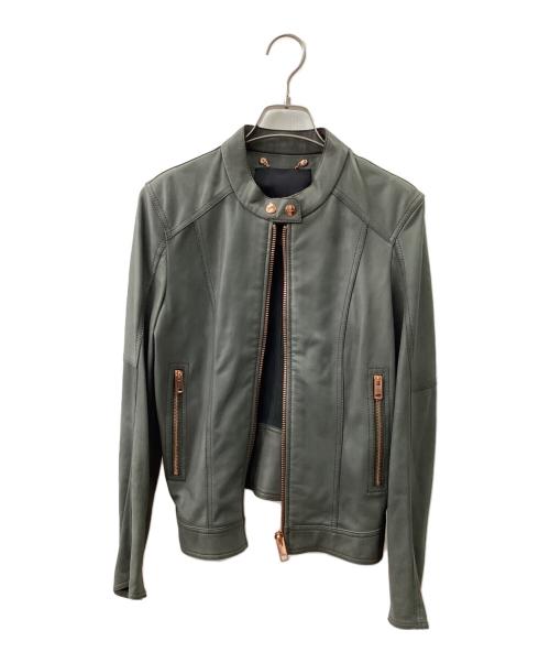 DIESEL（ディーゼル）DIESEL (ディーゼル) レザージャケット グレー サイズ:Sの古着・服飾アイテム