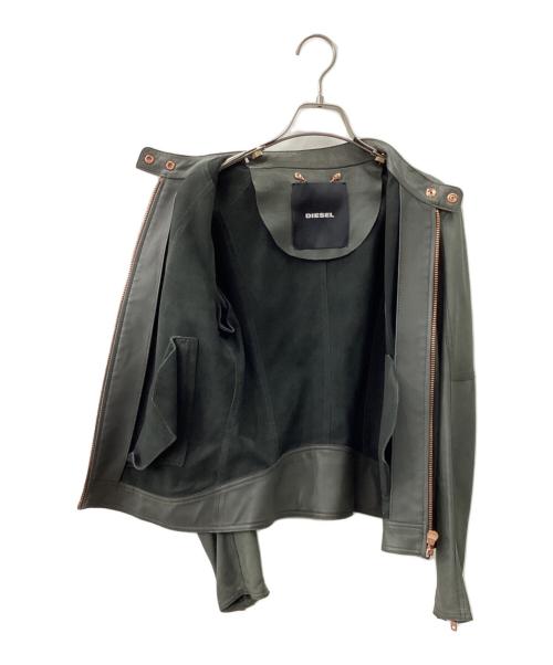 DIESEL（ディーゼル）DIESEL (ディーゼル) レザージャケット グレー サイズ:Sの古着・服飾アイテム