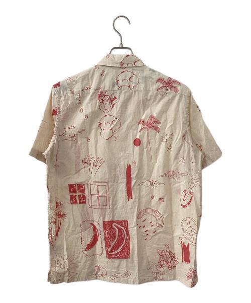 PAUL SMITH（ポールスミス）PAUL SMITH (ポールスミス) 半袖シャツ アイボリー×レッド サイズ:Mの古着・服飾アイテム