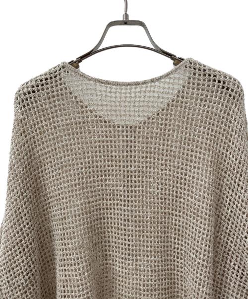 JOURNAL STANDARD relume（ジャーナルスタンダード レリューム）JOURNAL STANDARD relume (ジャーナルスタンダード レリューム) 薄手ニット　ミックスメッシュ2WAYヘンリープルオーバー ベージュ サイズ:Fの古着・服飾アイテム