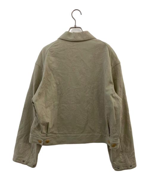 URU（ウル）URU (ウル) COTTON JACQUARD TRUCKER JACKET 黄緑 サイズ:1の古着・服飾アイテム