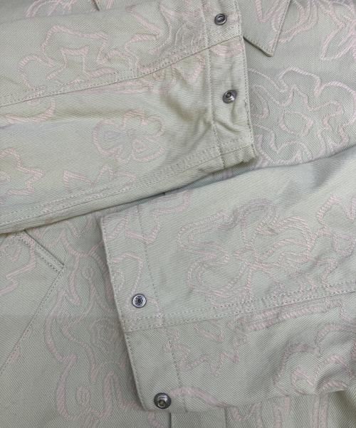 URU（ウル）URU (ウル) COTTON JACQUARD TRUCKER JACKET 黄緑 サイズ:1の古着・服飾アイテム