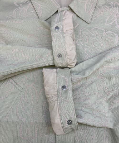 URU（ウル）URU (ウル) COTTON JACQUARD TRUCKER JACKET 黄緑 サイズ:1の古着・服飾アイテム