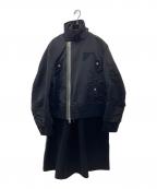 sacaiサカイ）の古着「Nylon Twill Mix Coat」｜ブラック