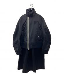 sacai（サカイ）の古着「Nylon Twill Mix Coat」｜ブラック