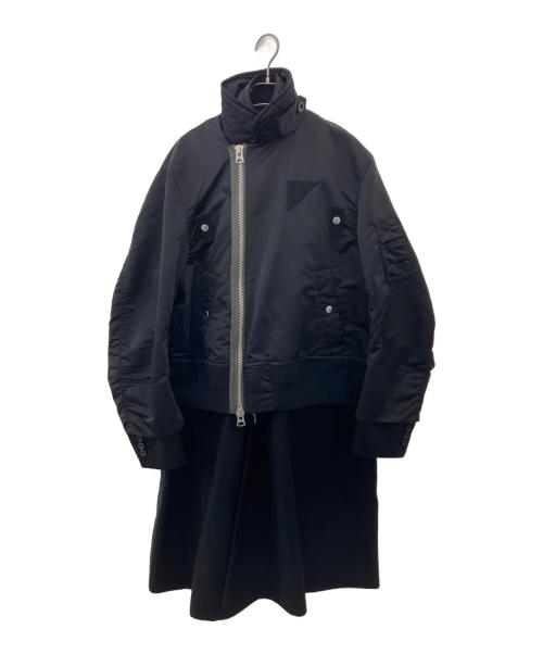 sacai（サカイ）sacai (サカイ) Nylon Twill Mix Coat ブラック サイズ:1の古着・服飾アイテム