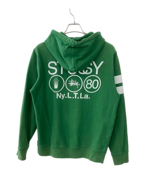 stussy（ステューシー）stussy (ステューシー) ジップパーカー グリーン サイズ:Lの古着・服飾アイテム