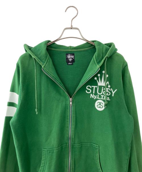 stussy（ステューシー）stussy (ステューシー) ジップパーカー グリーン サイズ:Lの古着・服飾アイテム