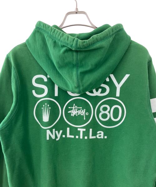 stussy（ステューシー）stussy (ステューシー) ジップパーカー グリーン サイズ:Lの古着・服飾アイテム