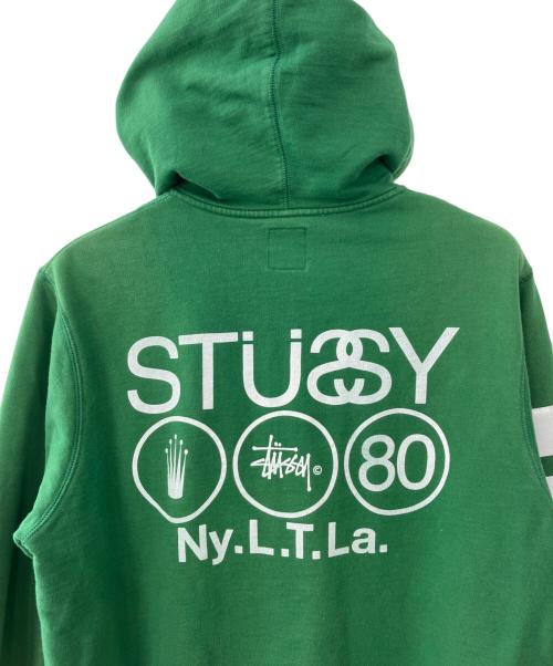 stussy（ステューシー）stussy (ステューシー) ジップパーカー グリーン サイズ:Lの古着・服飾アイテム
