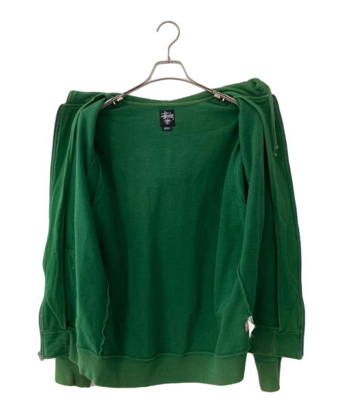 stussy（ステューシー）stussy (ステューシー) ジップパーカー グリーン サイズ:Lの古着・服飾アイテム