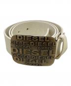 DIESELディーゼル）の古着「レザーベルト」｜ホワイト