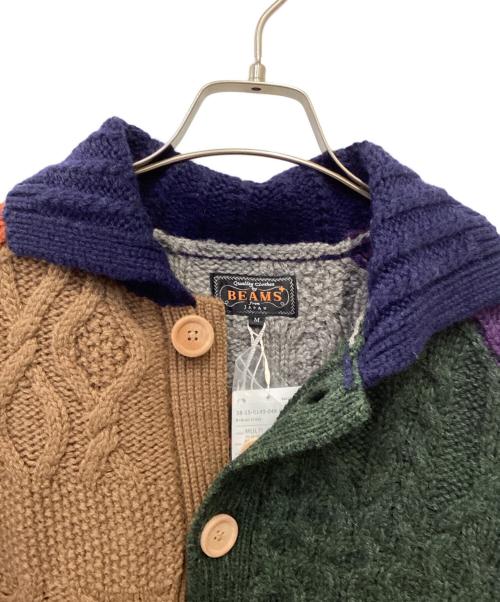BEAMS PLUS（ビームスプラス）BEAMS PLUS (ビームスプラス) 厚手カーディガン ネイビー×グリーン×ブラウン サイズ:Mの古着・服飾アイテム