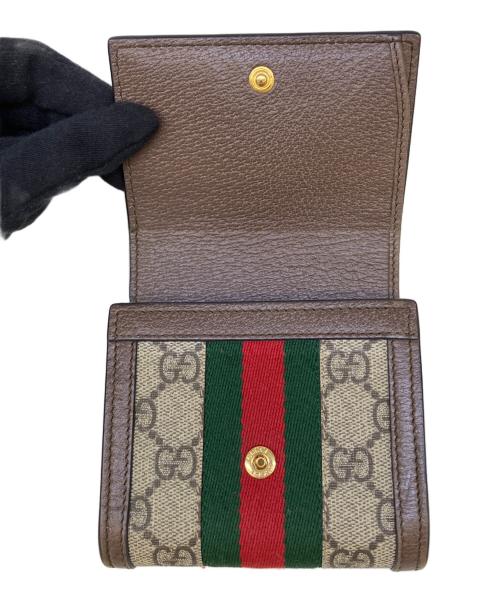 GUCCI（グッチ）GUCCI (グッチ) 2つ折り財布　GG ブラウンの古着・服飾アイテム