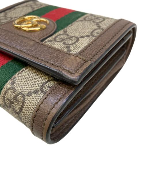 GUCCI（グッチ）GUCCI (グッチ) 2つ折り財布　GG ブラウンの古着・服飾アイテム