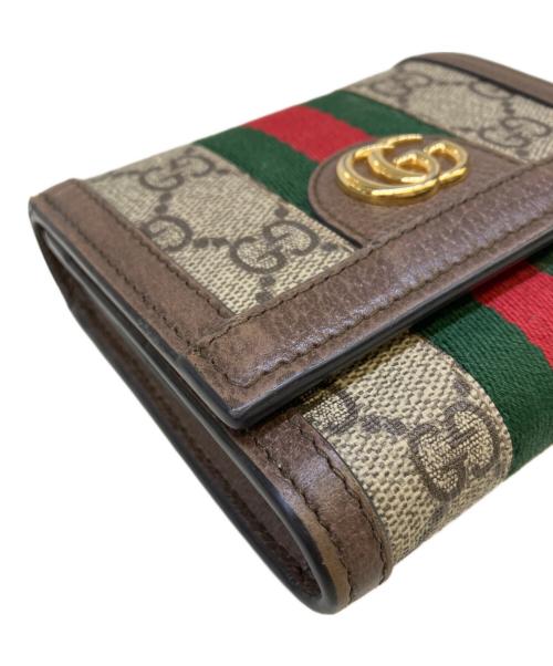 GUCCI（グッチ）GUCCI (グッチ) 2つ折り財布　GG ブラウンの古着・服飾アイテム