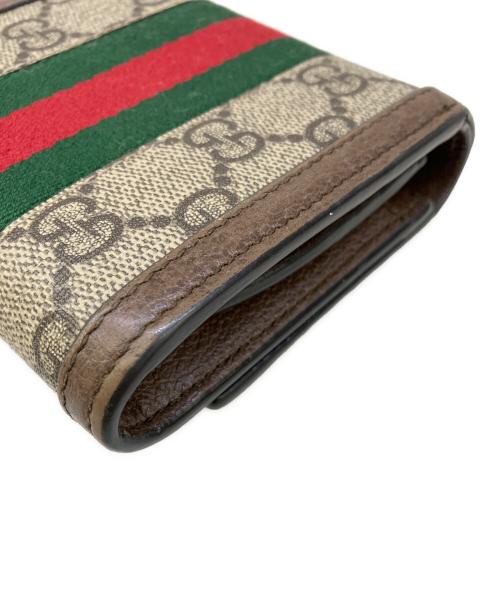 GUCCI（グッチ）GUCCI (グッチ) 2つ折り財布　GG ブラウンの古着・服飾アイテム